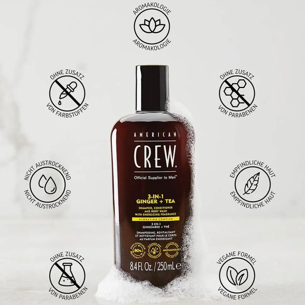 American Crew Ginger & Tea Energizing 3-in-1 Shampoo 250 ml