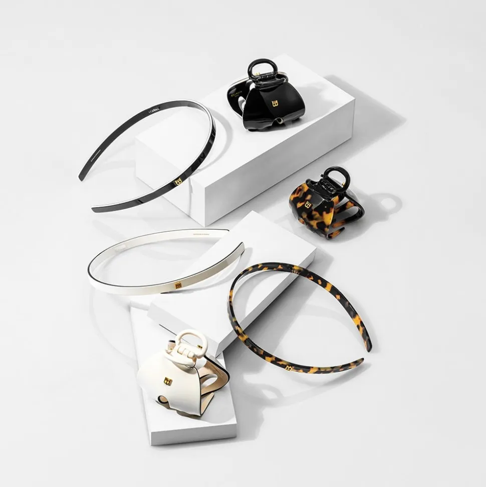 Balmain Cellulose Acetate Headband Small Black/White