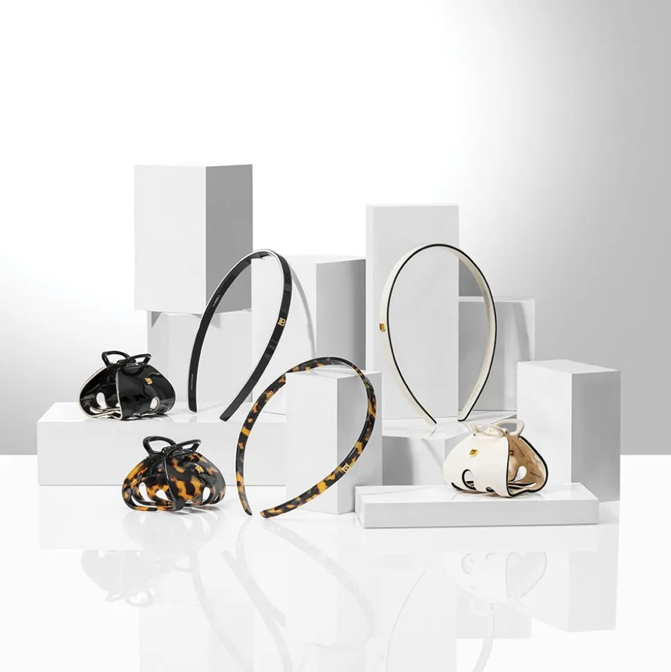 Balmain Cellulose Acetate Headband Small Black/White