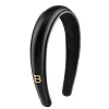 Balmain Hair Couture Black Leather Puffed Headband