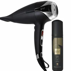 ghd helios Haartrockner schwarz & body goals Volumschaum Pflegebundle