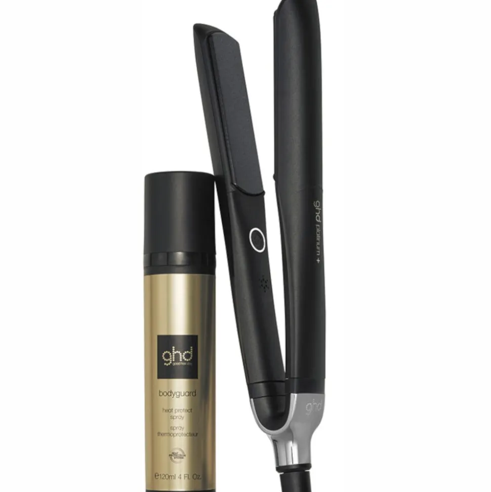 ghd platinum+ Glätteisen schwarz & bodyguard Hitzeschutz Pflegebundle
