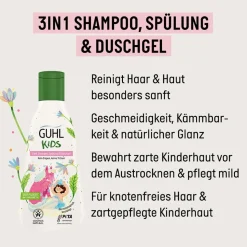 Guhl Kids 3 in 1 Shampoo, Spülung & Duschgel Mandelmilch 250 ml