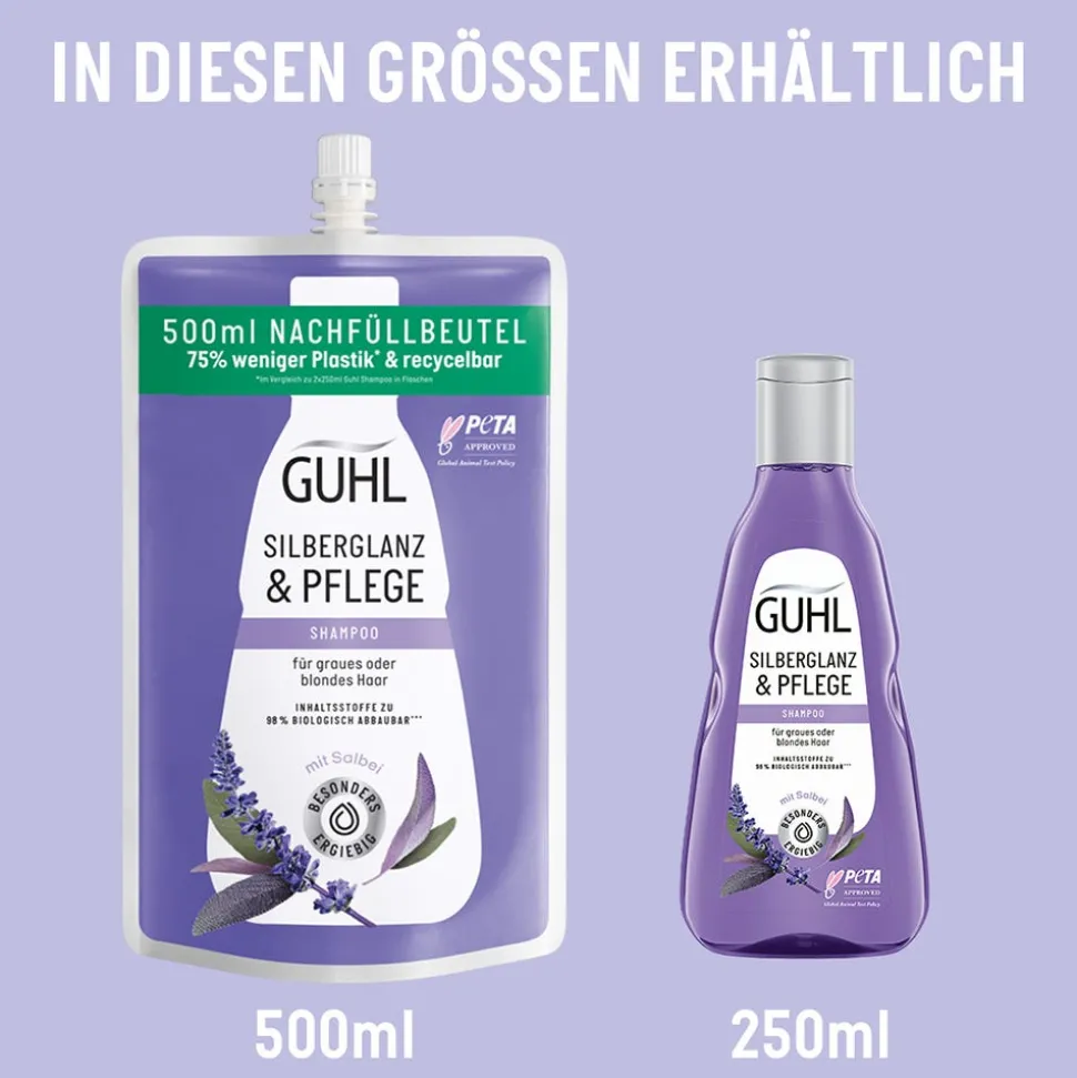 Guhl Silberglanz & Pflege Shampoo Nachfüllbeutel 500 ml