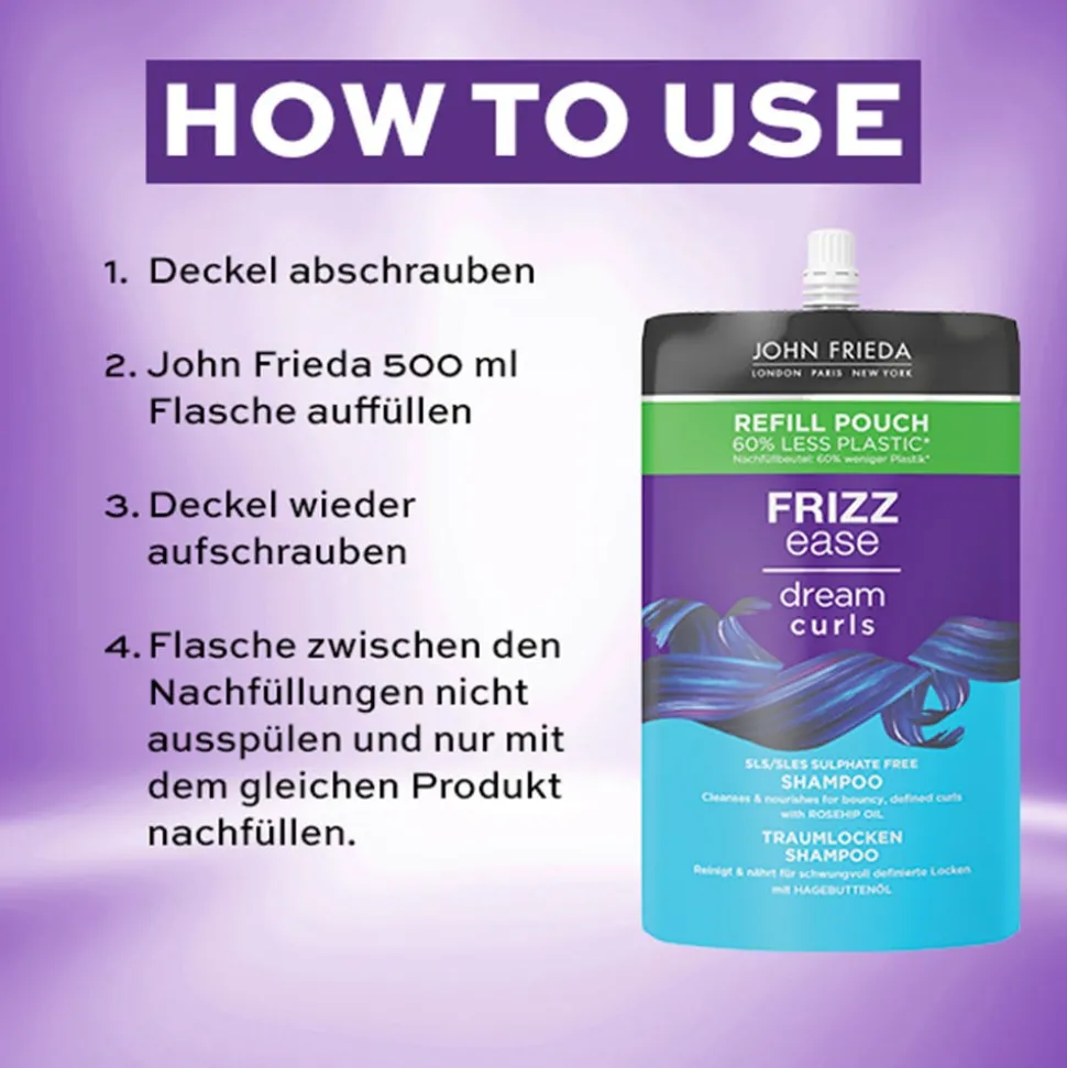 John Frieda Frizz Ease Traumlocken Shampoo - Nachfüllbeutel 500 ml