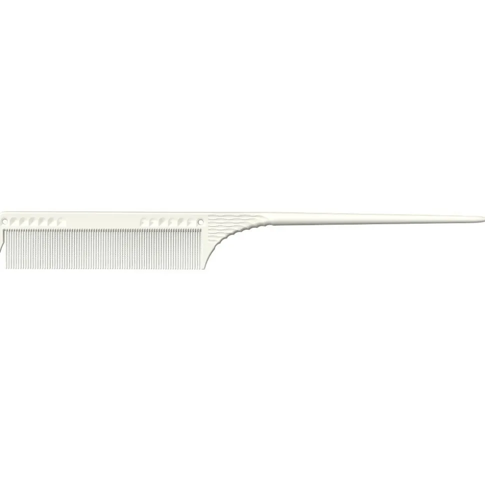JRL Professional Fine Teeth Tail Comb 8.5" white