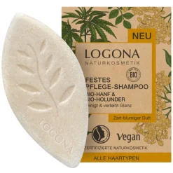 LOGONA Festes Pflege Shampoo Bio-Hanf & Bio-Holunder 60 g