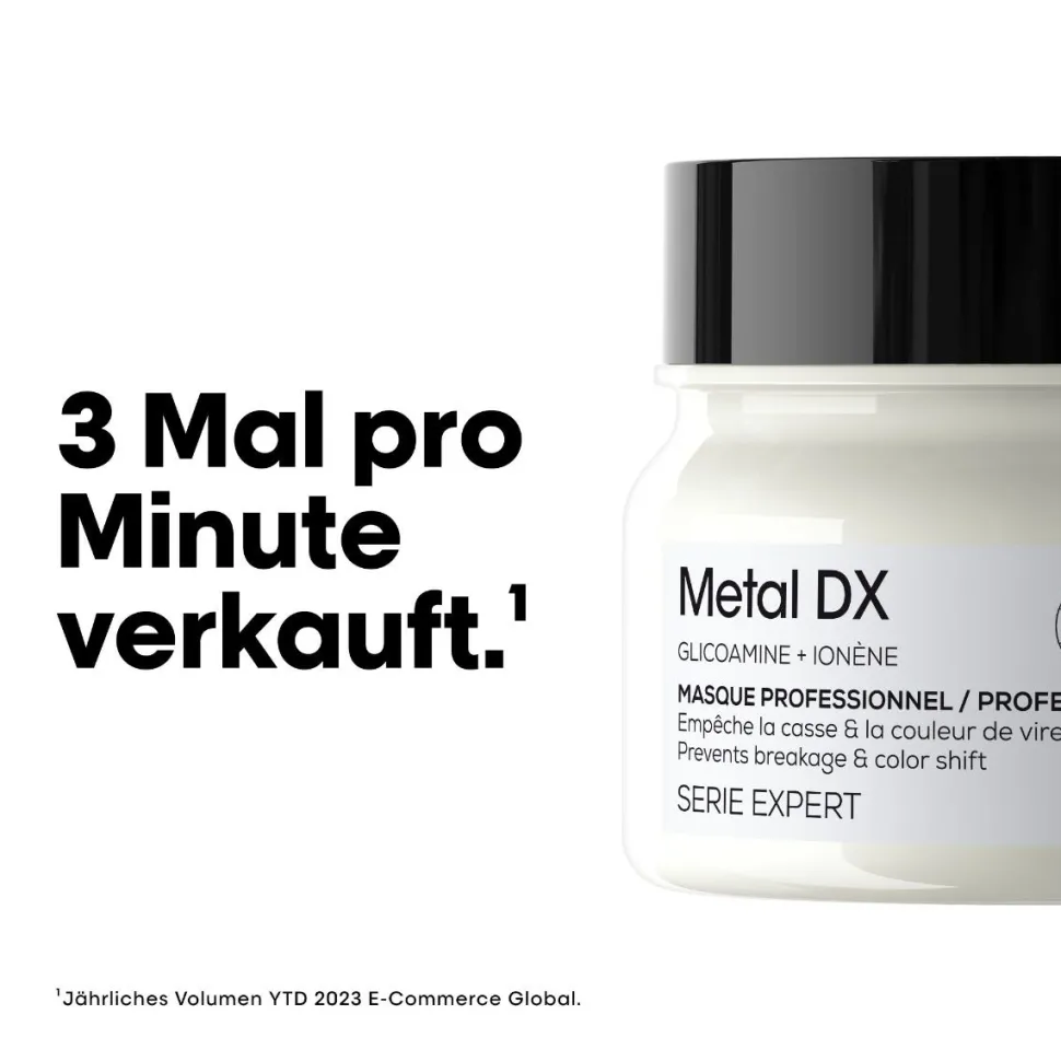L'Oréal Professionnel Paris Serie Expert Metal DX Maske, für coloriertes und geschädigtes Haar, langanhaltende Farben & Glanz 250 ml