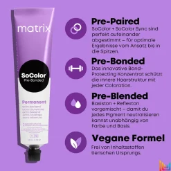 Matrix SoColor Pre-bonded - Extra deckende Haarfarbe 505G Extra Deckend Gold 90 ml