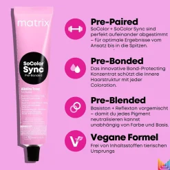 Matrix SoColor Sync Pre-bonded – Reflexnuancen 6RC+ Rot Kupfer + 90 ml