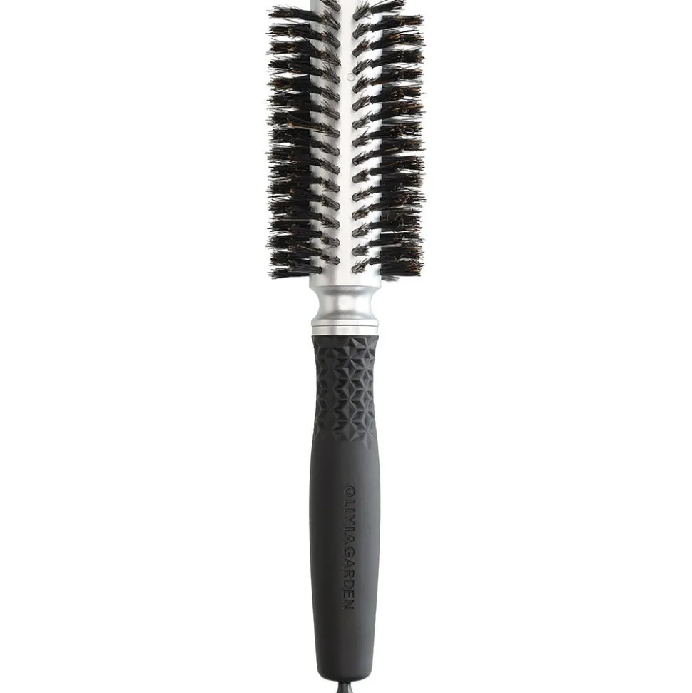 Olivia Garden Essential Blowout Soft Boar Bristles Silver 25 mm
