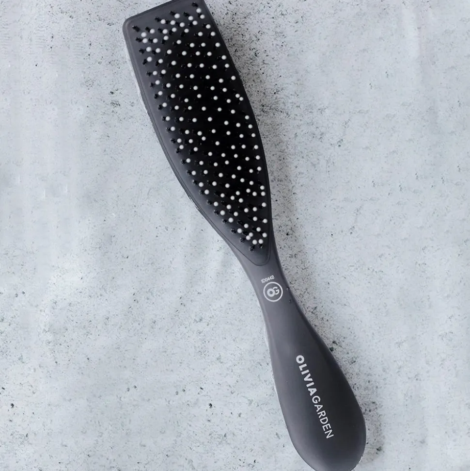 Olivia Garden Style Wet Thick Hair Bristles Matt Black