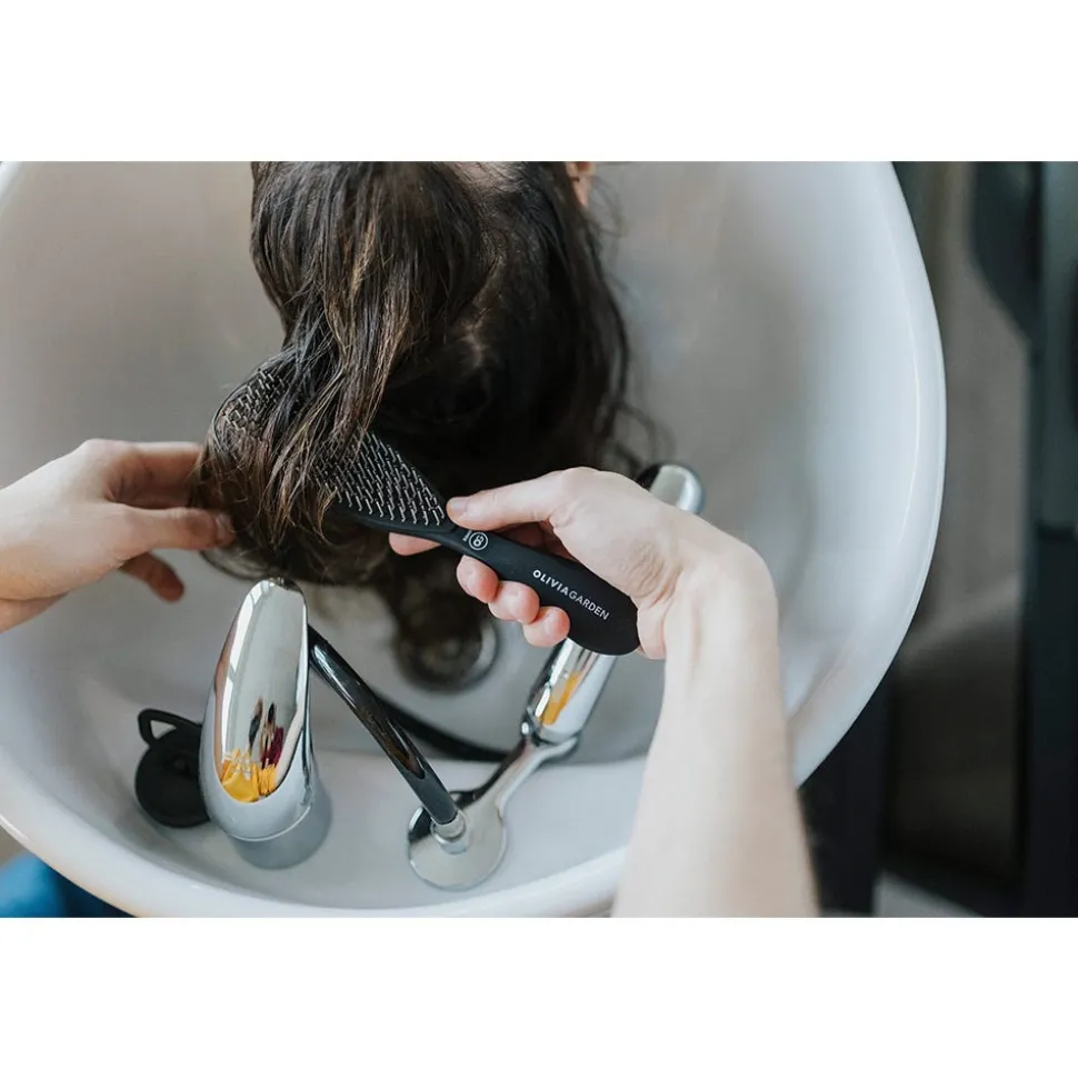 Olivia Garden Style Wet Thick Hair Bristles Matt Black