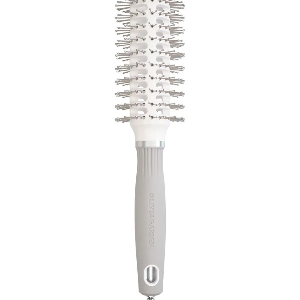 Olivia Garden VENT Double Bristles White & Grey 30 mm
