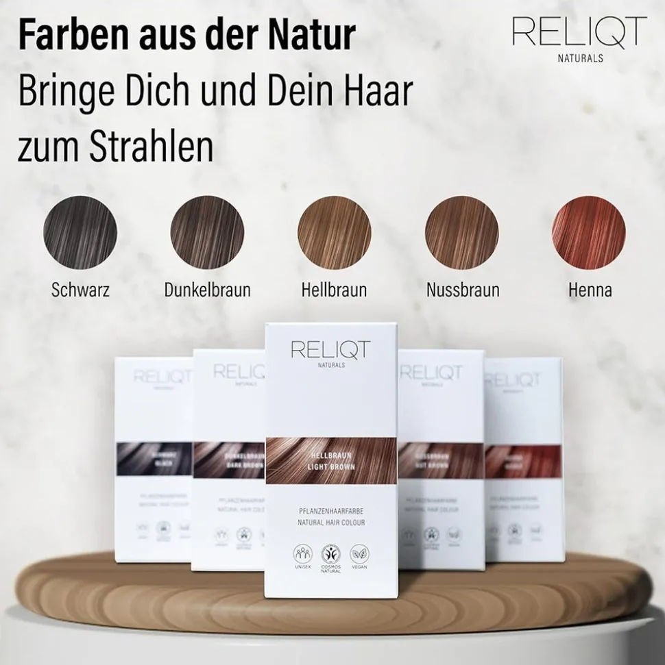 RELIQT Pflanzenhaarfarbe Dunkelbraun 100 g