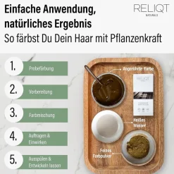 RELIQT Pflanzenhaarfarbe Dunkelbraun 100 g