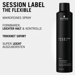 Schwarzkopf Session Label The Flexible Dry Light Hold Hairspray 300 ml