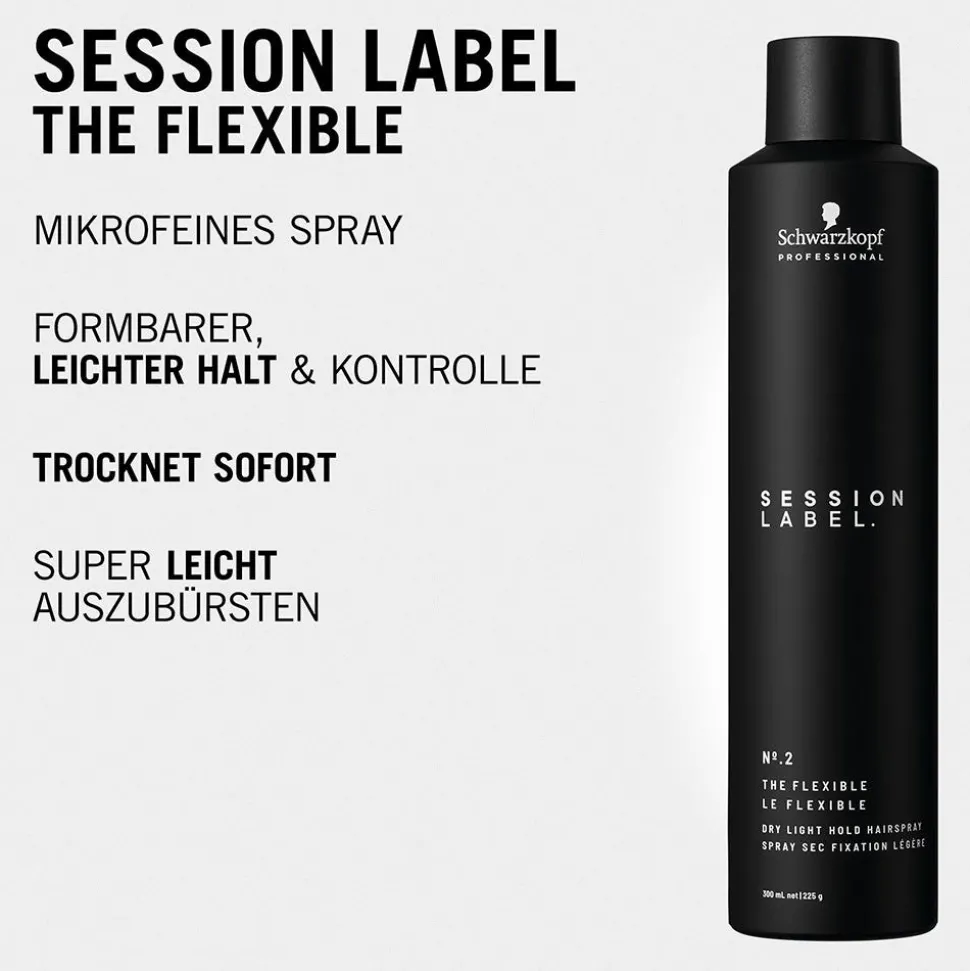 Schwarzkopf Session Label The Flexible Dry Light Hold Hairspray 300 ml