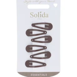 Solida Haarclip braun klein shiny  6 Stk.