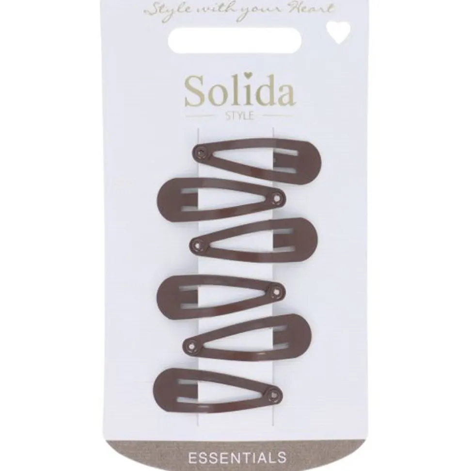 Solida Haarclip braun klein shiny 6 Stk.