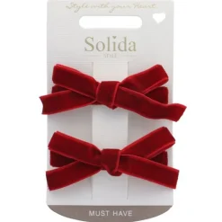 Solida Haarclip Schleifen rot 2 Stück
