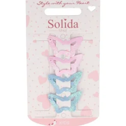 Solida Haarclip Schmetterling blau/rosa Glitzer