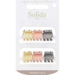 Solida Haarklammer mehrfarbig shiny 6 Stück