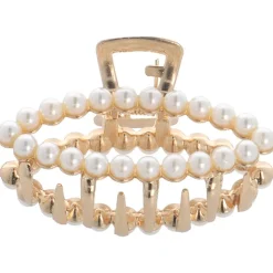 Solida Haarklammer Perle gold