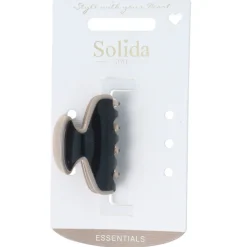Solida Haarklammer schwarz/beige medio shiny