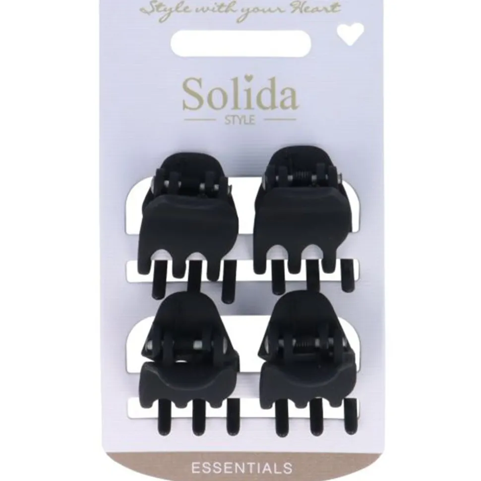 Solida Haarklammer schwarz matt klein 4 Stück