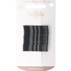 Solida Haarklemme Anti-Rutsch schwarz 24 Stück