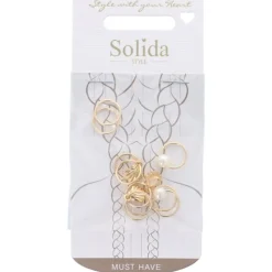 Solida Haarpiercings mit Perlen & Muscheln gold