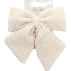 Solida Patentspange mit Schleife Cremeweiß