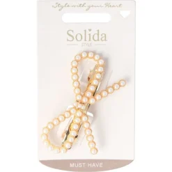 Solida Patentspange Schleife Perlen