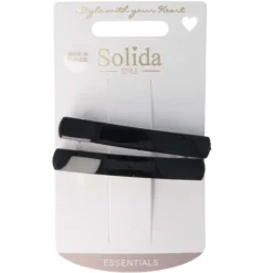 Solida Patentspange Schwarz 2 Stück