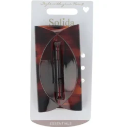 Solida Wasserwellklammer flach groß Havanna