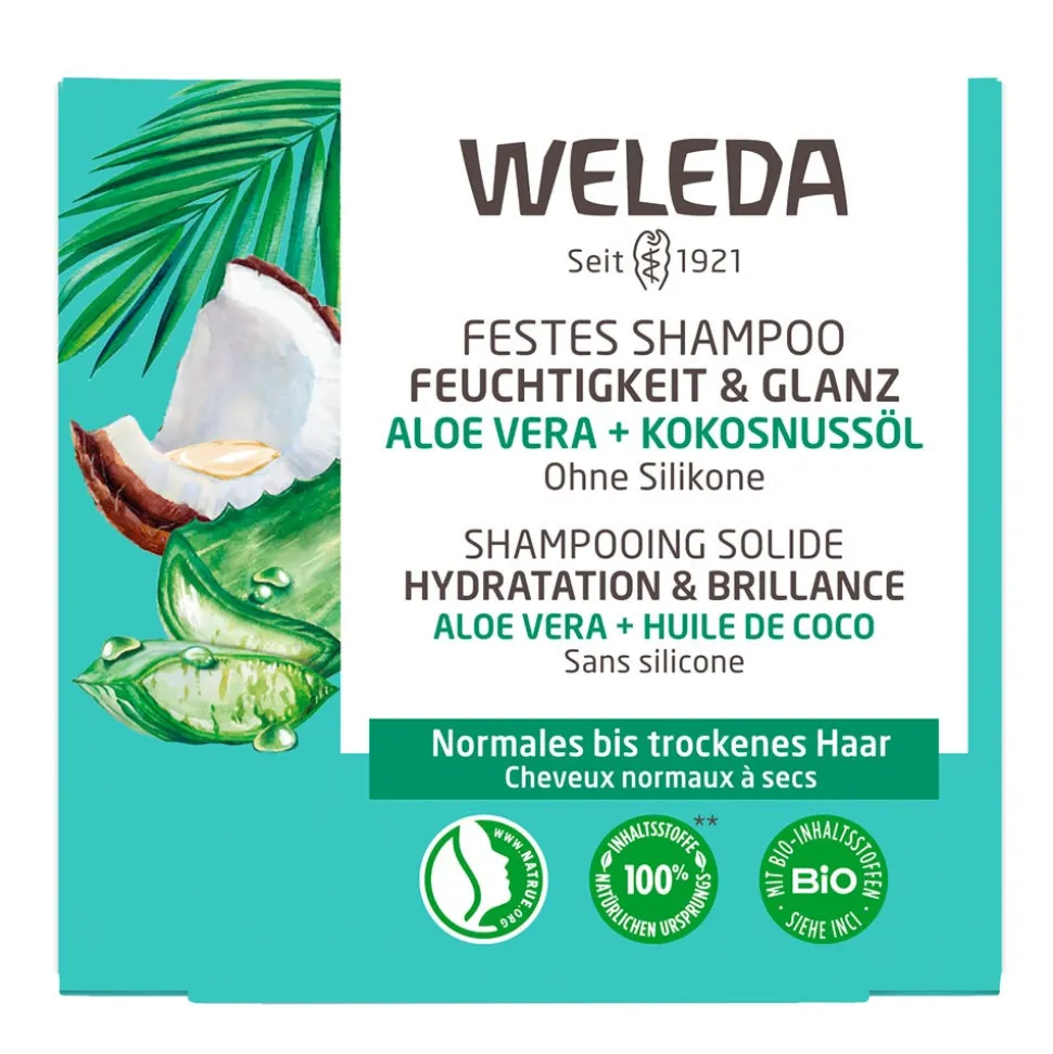 Weleda festes Shampoo Feuchtigkeit & Glanz 50 g